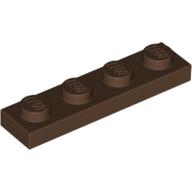 Lego destička 1x4, hnědá (371025, 4114378)
